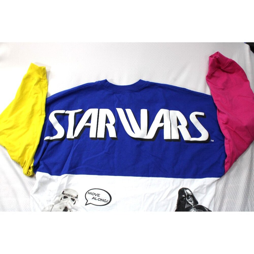 Star Wars Color Block Spirit Jersey Vintage Action Figures Long Sleeve Shirt Cot - Picture 10 of 11